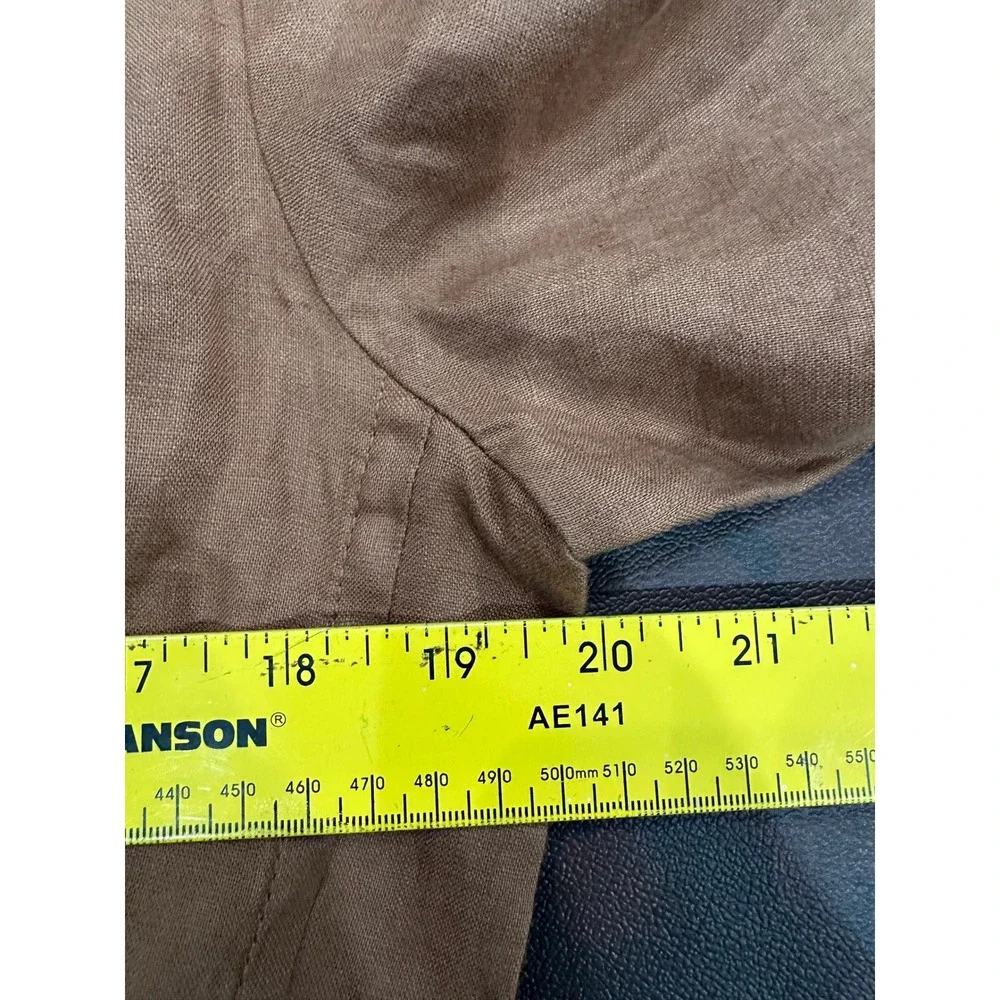 Everlane The Wrap Jumpsuit Brown Linen Blend Wrap V-Neck Wide Leg Belted Size 0